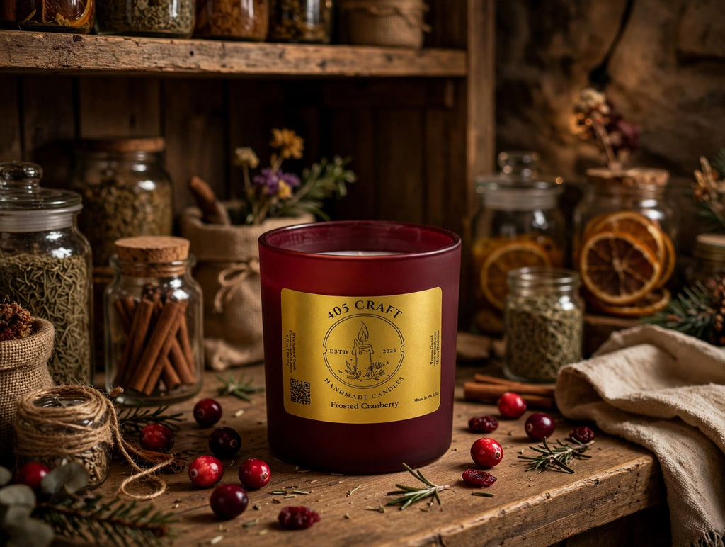 Frosted Cranberry 10oz Candle | Cozy Fall & Winter Scent
