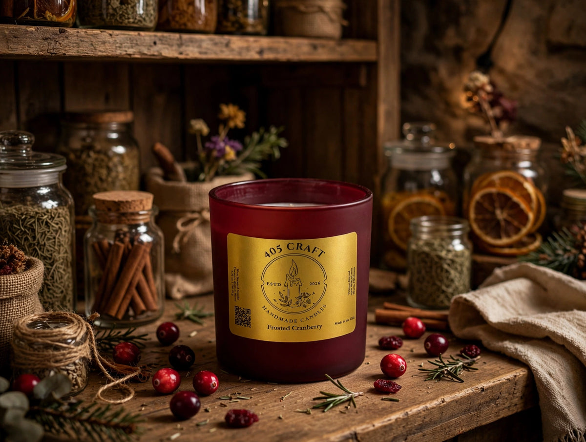 Frosted Cranberry 10oz Candle | Cozy Fall & Winter Scent