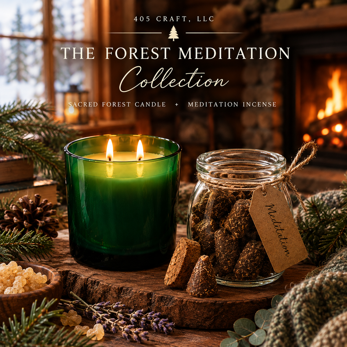 The Forest Meditation Collection | Sacred Forest Candle & Meditation Incense (Bundle)