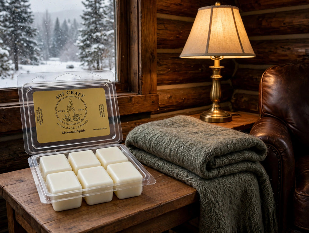 Mountain Spirit Wax Melt | Hand-Poured Frankincense, Myrrh & Lavender Wax Melt for Men | 405 Craft
