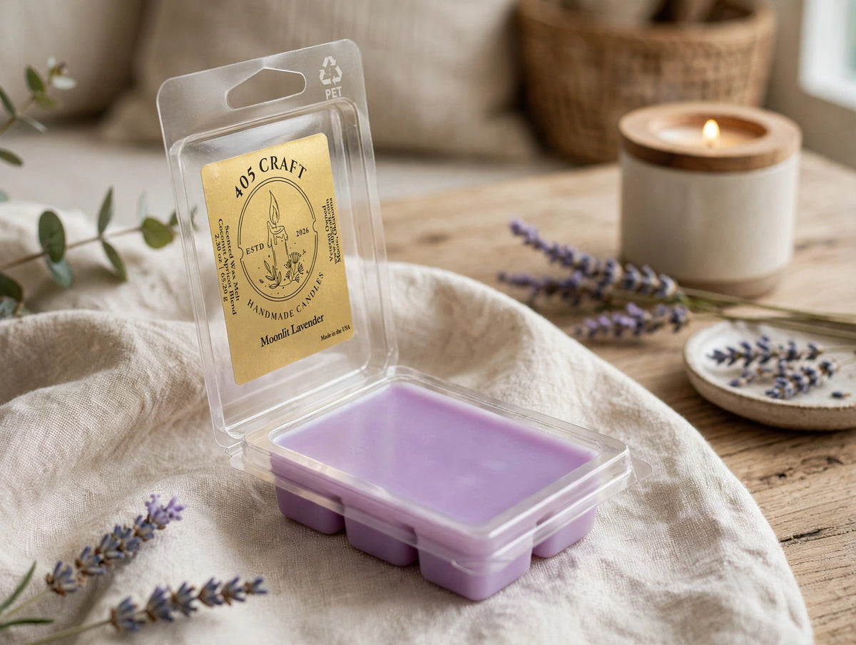 Moonlit Lavender Wax Melt | Hand-Poured Lavender Scented Wax Melt | 405 Craft