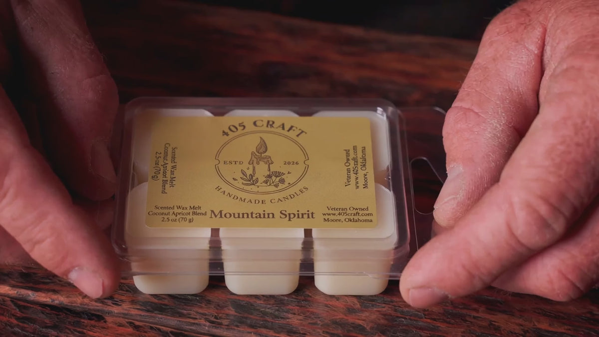 Mountain Spirit Wax Melt | Hand-Poured Frankincense, Myrrh & Lavender Wax Melt for Men | 405 Craft
